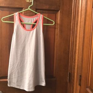 Grey and orange racer back tank top